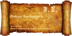 Maksa Bernadett névjegykártya